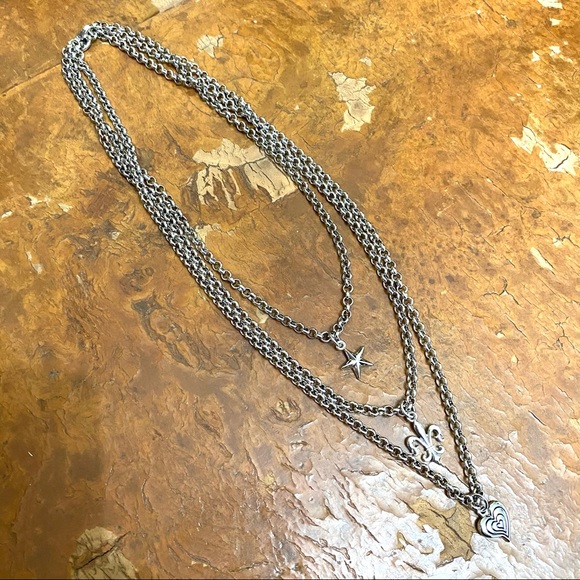 Triple Multi chain charm necklace in silver-tone - Picture 5 of 5